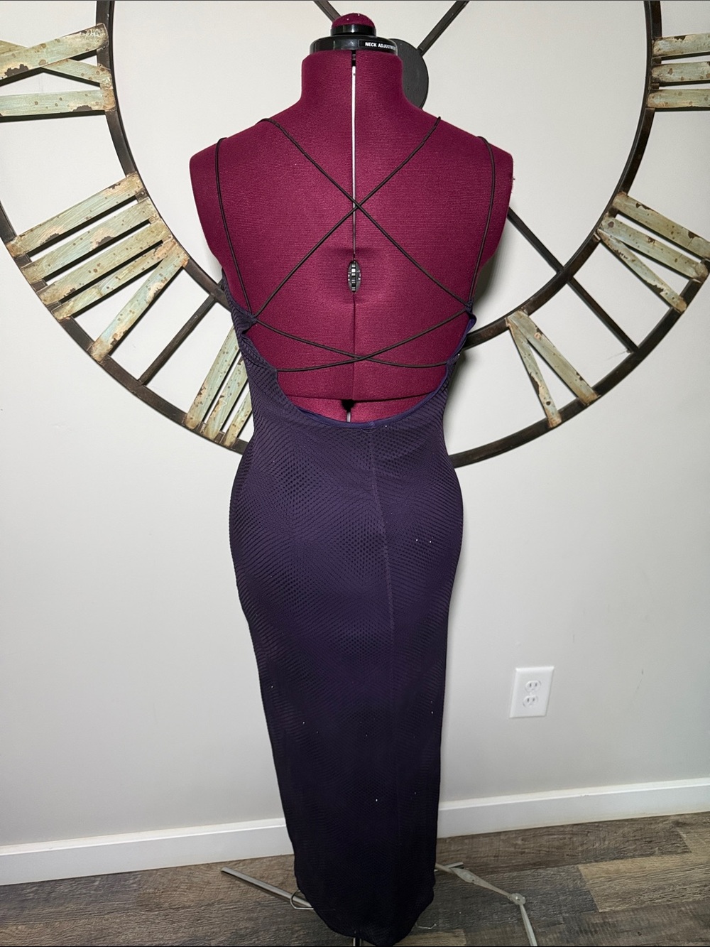 Vintage BYER TOO!Strappy Back Purple Bodycon Dress
